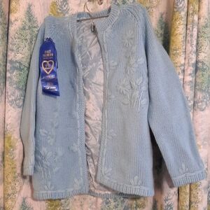 Light/ Baby blue Award winning knitted sweater vintage small med